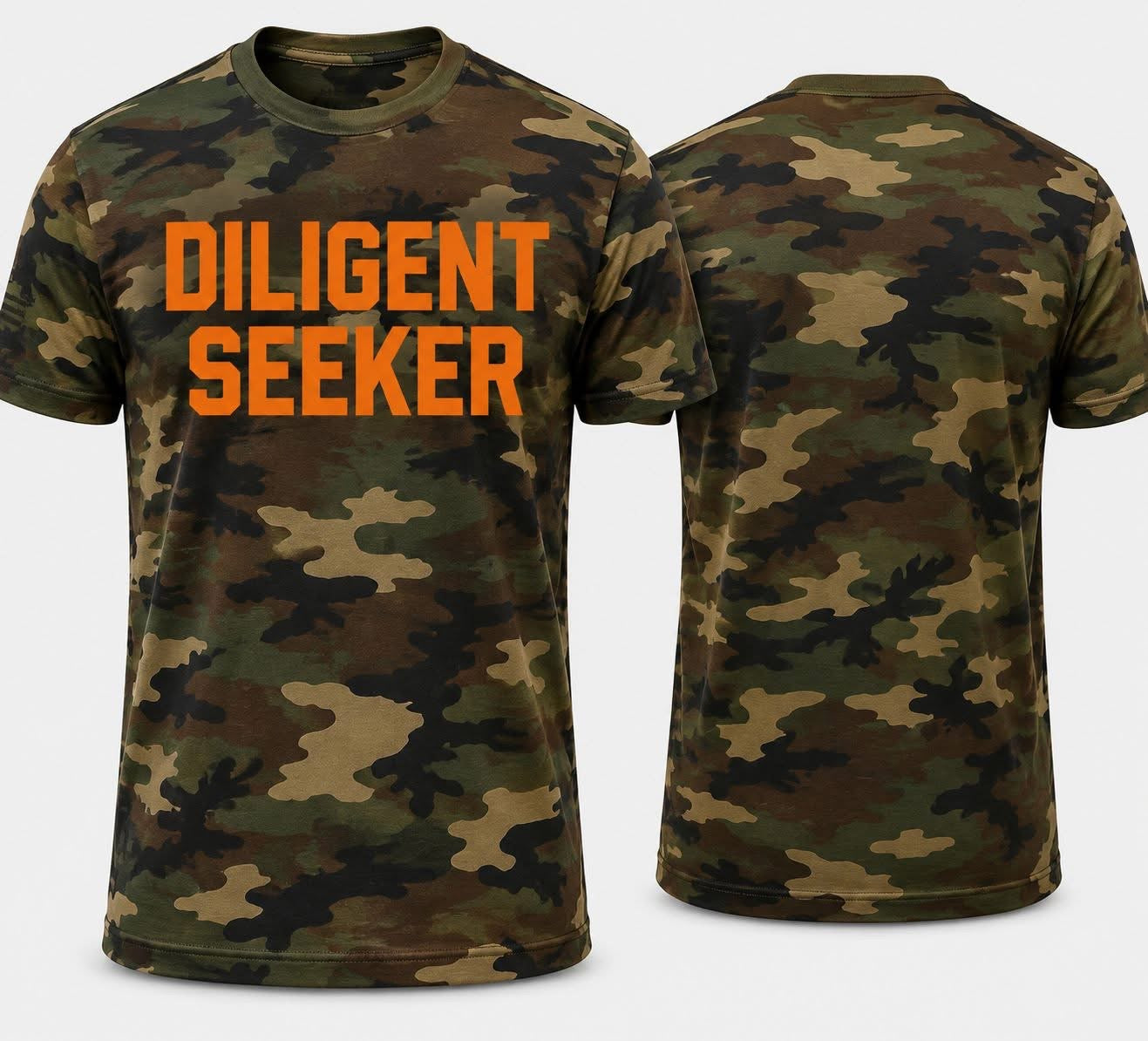 Diligent Seeker – Camouflage Faith T-Shirt